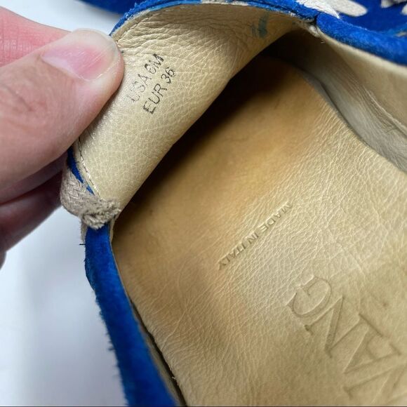 𝅺VERA Wang Premium Label Royal Blue Suede Driving Moccasin Size 6/36 - Picture 13 of 14